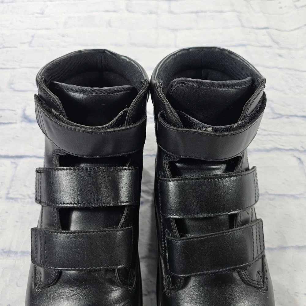 Apex Ambulator Walking Boots Men 11.5 Wide Black Leather Orthotic Diabetic Strap